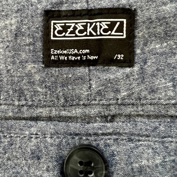 New Ezekiel Targaryen Blue Chambray Stitch Fix Cotton Shorts Sz. 42‎ - Picture 7 of 10